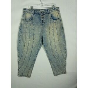 FESTI Balloon Jeans Womens 10R Button Fly Acid Wash Light Blue High Rise
